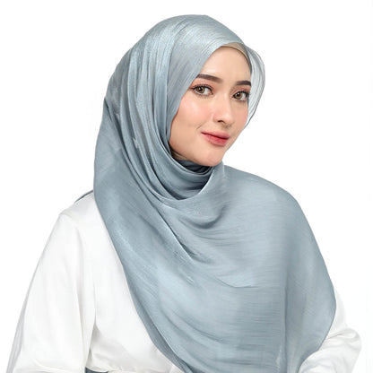 Shimmer Silk Pashmina Hijaberies - Blue Stone