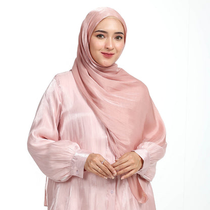 Shimmer Silk Pashmina Hijaberies - Rose