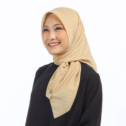 Hijaberies Elegance Embossed - Monogram Series 2 & 3 (Hijab Segi Empat Lasercut Motif Emboss)