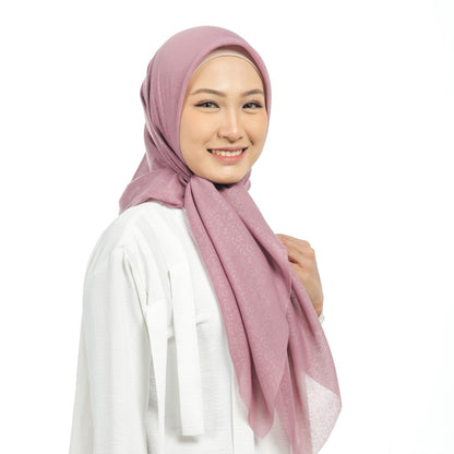 Hijaberies Elegance Embossed - Monogram Series 2 & 3 (Hijab Segi Empat Lasercut Motif Emboss)