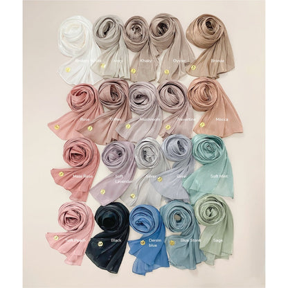 Shimmer Silk Pashmina Hijaberies - Toffee