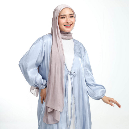 Shimmer Silk Pashmina Hijaberies - Mushroom