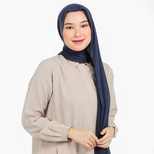 Kesa Pashmina Kaos Hijaberies - Navy