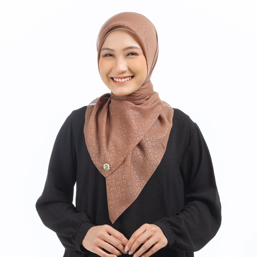 Hijaberies Elegance Embossed - Monogram Series 2 & 3 (Hijab Segi Empat Lasercut Motif Emboss)