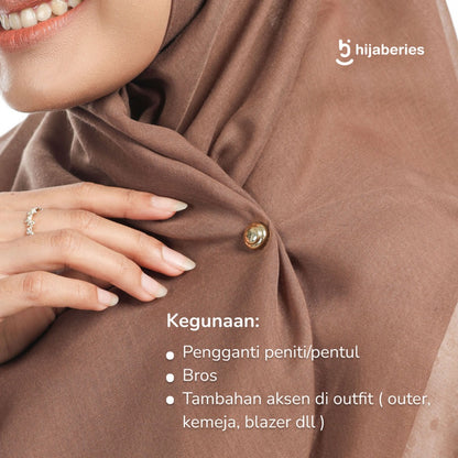 Hijaberies - Pin Magnet Hijab (Aksesoris Bahan Stainless Steel Ukuran 13mm)