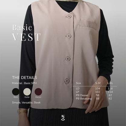 Hijaberies - Basic Vest (Vest Wanita Bahan Basic Polyester)