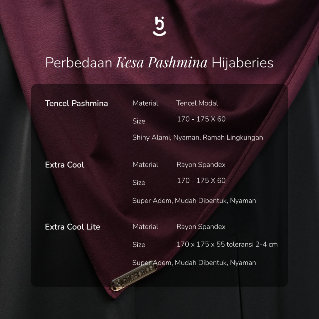 Hijaberies Kesa Pashmina Kaos (Pashmina bahan Rayon Spandex dan Tencel Modal)