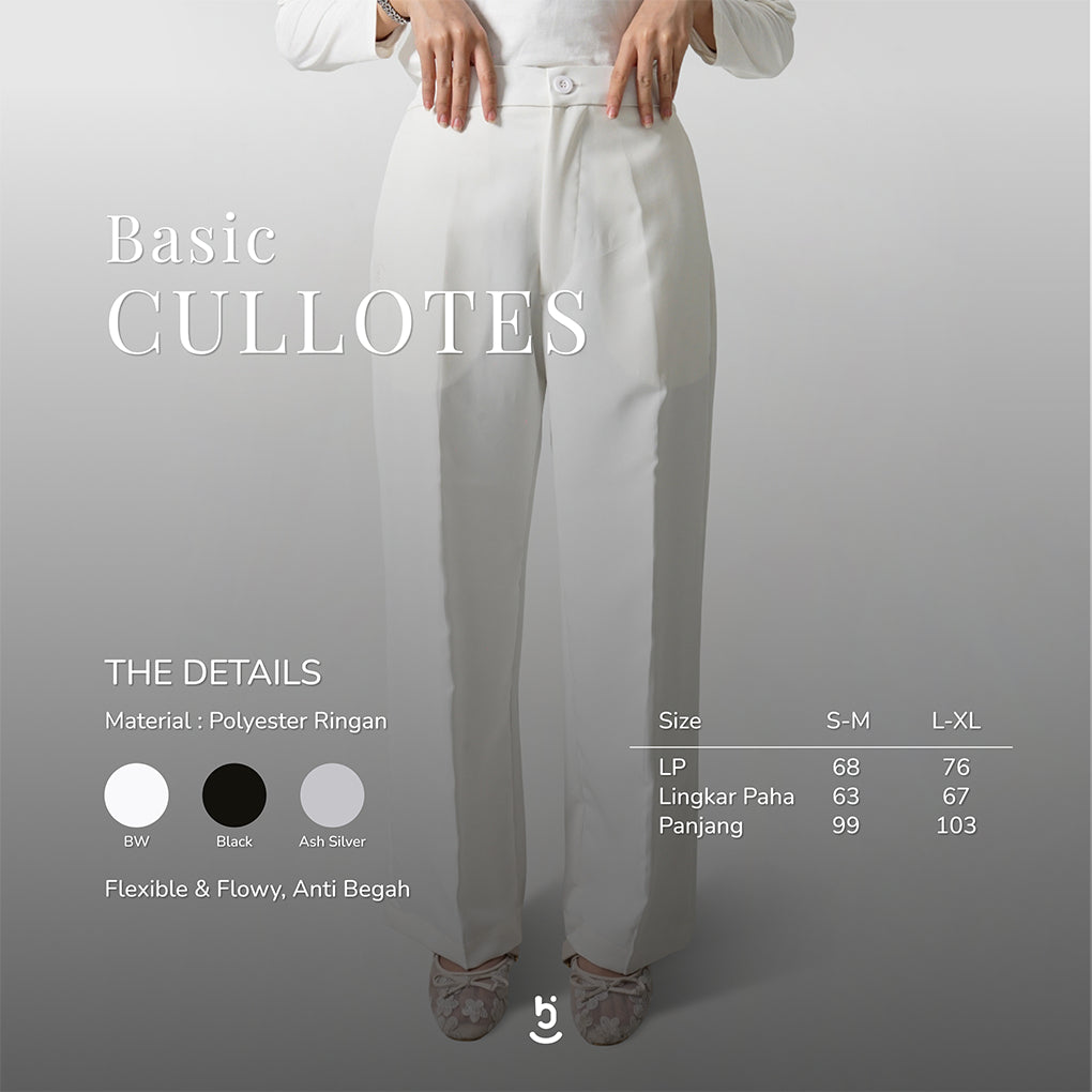 Hijaberies - Basic Cullotes (Celana Kulot Wanita Bahan Polyester Ringan)
