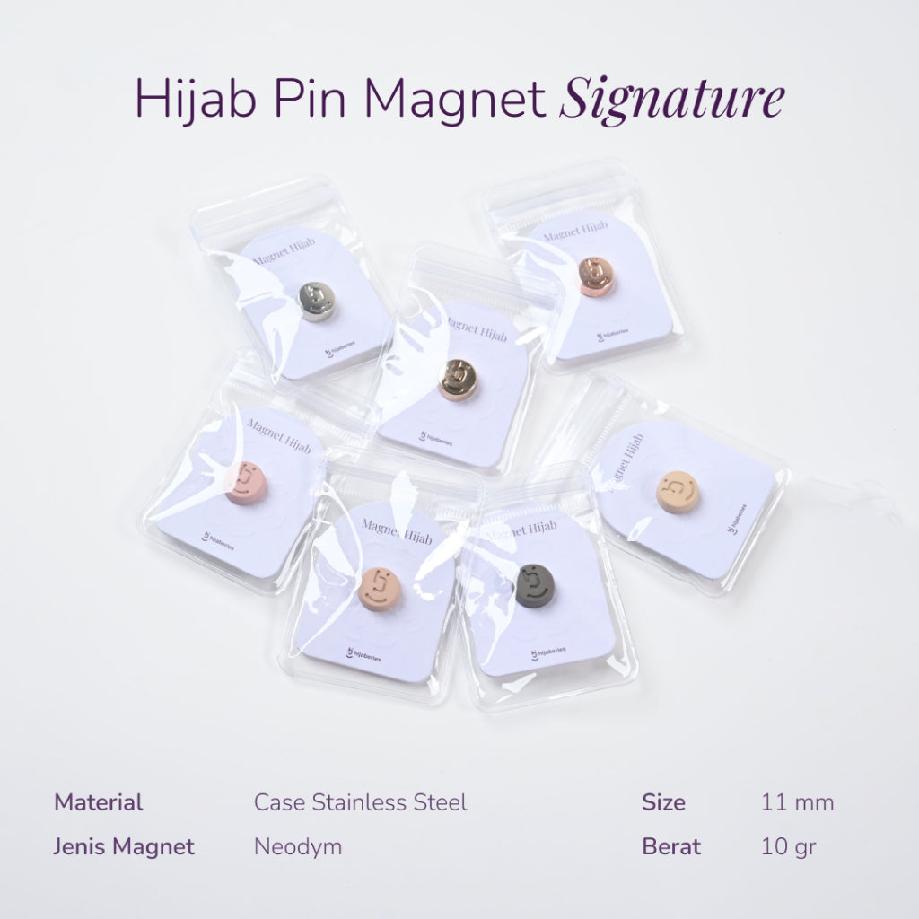 Hijaberies - Pin Magnet Signature (Aksesoris Hijab Bahan Stainless Steel Ukuran 11mm)