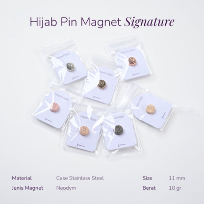Hijaberies - Pin Magnet Signature (Aksesoris Hijab Bahan Stainless Steel Ukuran 11mm)