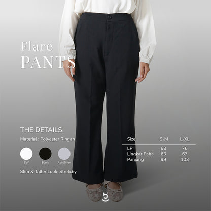 Hijaberies - Flare Pants (Celana Flare Wanita Bahan Polyester Ringan)