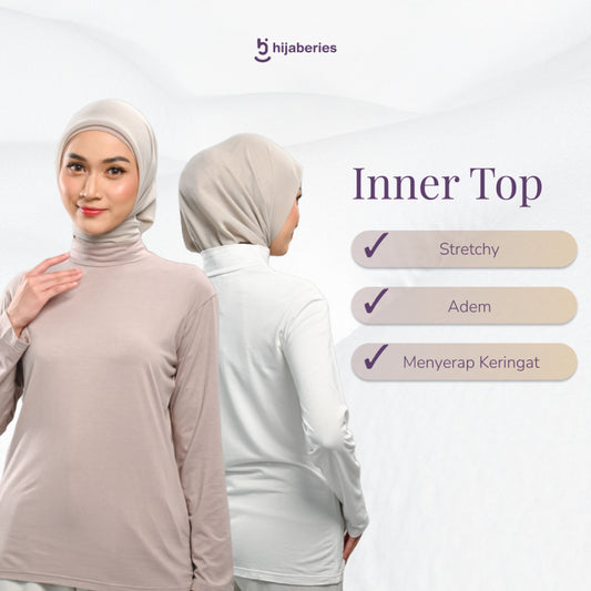Hijaberies - Inner Top Basic Reguler & Plus Size (Kaos Manset Bahan Cotton Rayon Premium)
