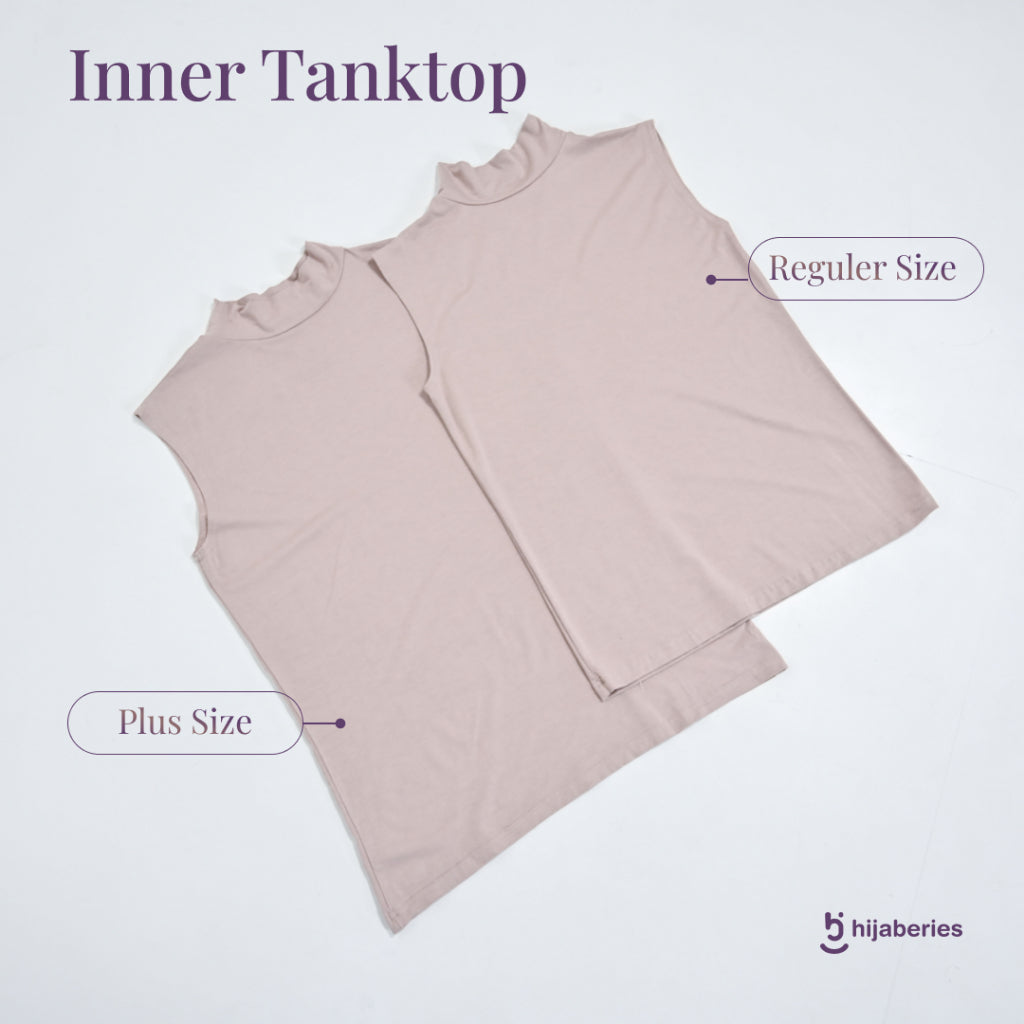 Hijaberies - Inner Tanktop Basic Reguler & Plus Size (Kaos Manset Bahan Cotton Rayon Premium)