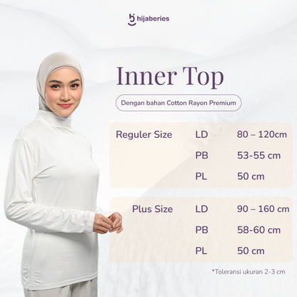 Hijaberies - Inner Top Basic Reguler & Plus Size (Kaos Manset Bahan Cotton Rayon Premium)