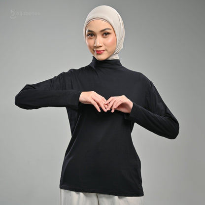 Hijaberies - Inner Top Basic Reguler & Plus Size (Kaos Manset Bahan Cotton Rayon Premium)