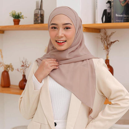 Hijaberies - Olivia Square Instan | Hijab Segiempat Instan Bandana Oval Malay