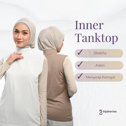 Hijaberies - Inner Tanktop Basic Reguler & Plus Size (Kaos Manset Bahan Cotton Rayon Premium)