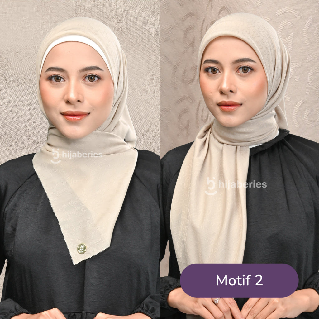 Hijaberies - Jacquard Scarf Mono 1 & 2 (Hijab Segiempat Tenun Jacquard Original with Box)