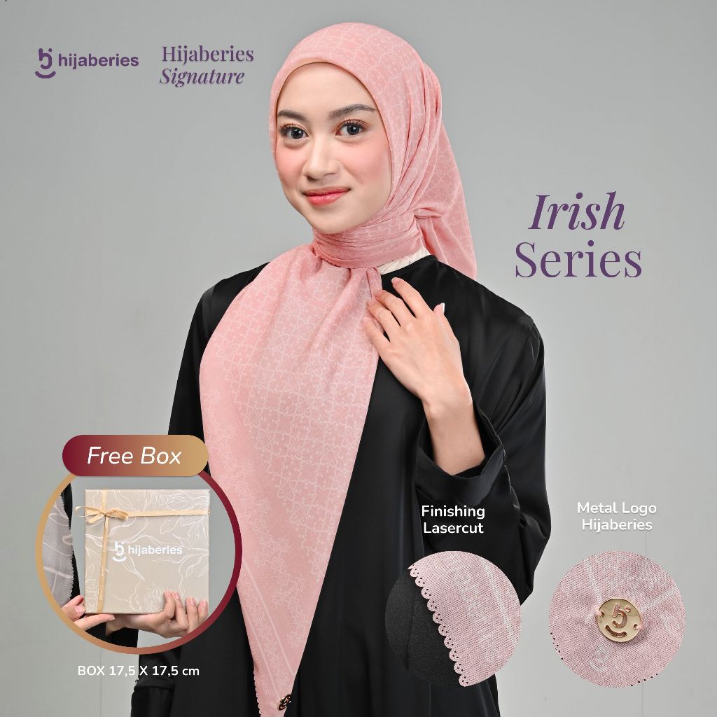 Hijaberies Signature - Hijab Segiempat Motif with Exclusive Box
