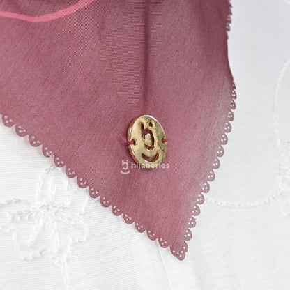 Hijaberies Signature (Burgundy Series) - Hijab Segiempat Motif with Exclusive Box
