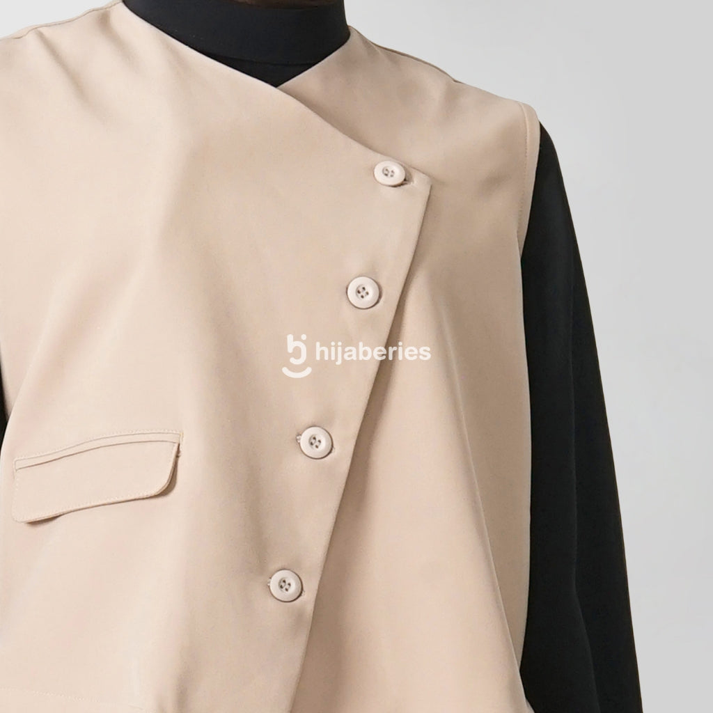 Hijaberies - Side Cut Pocket Vest (Vest Wanita Bahan Polyester Premium)