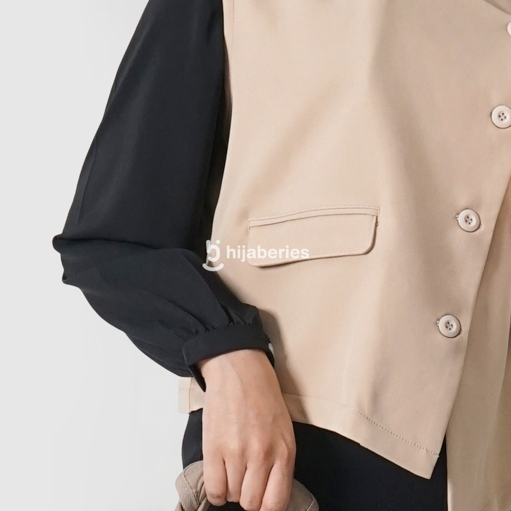 Hijaberies - Side Cut Pocket Vest (Vest Wanita Bahan Polyester Premium)
