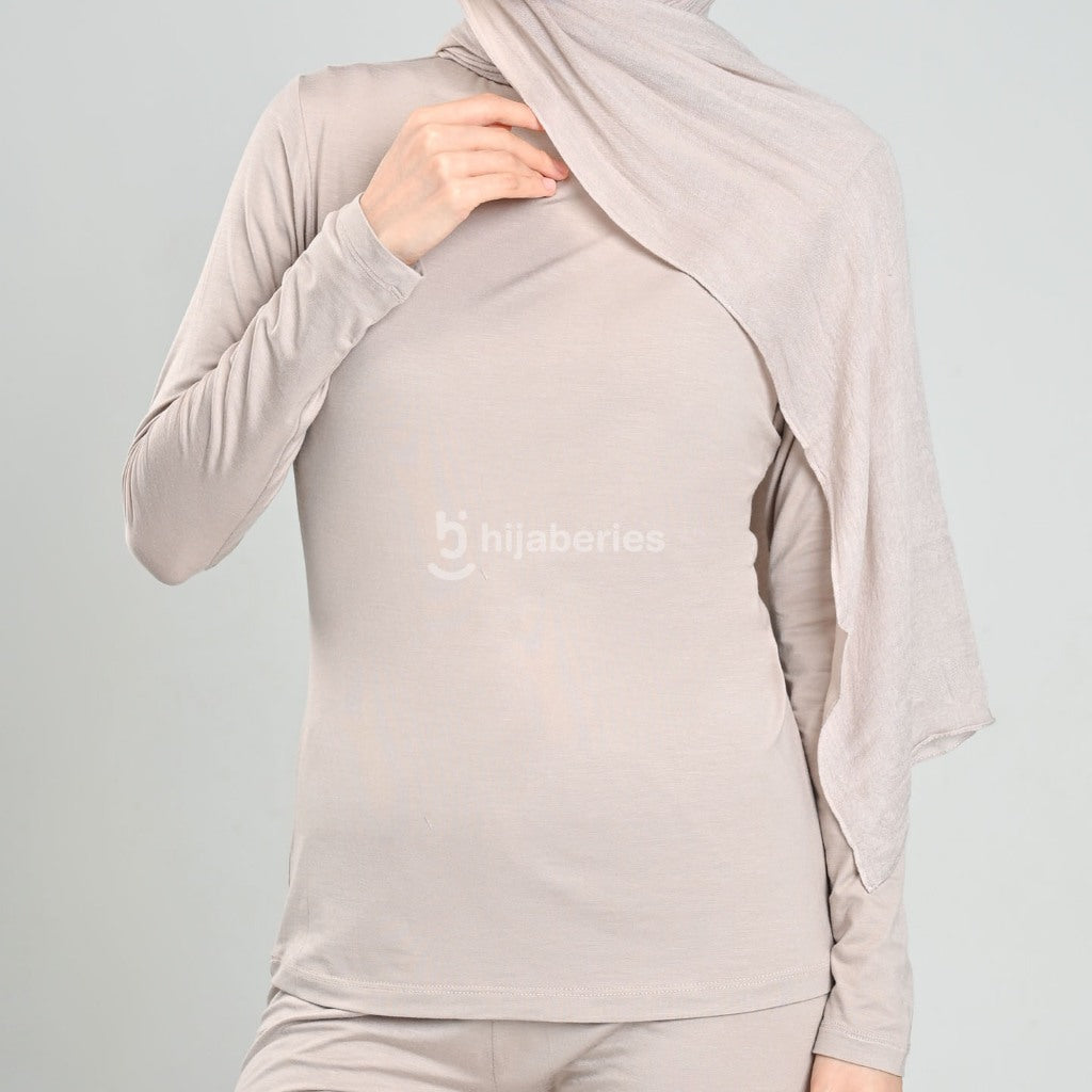 Hijaberies - Inner Top Longsleeve Tencel Reguler & Plus Size (Kaos Manset Spandex Micro Modal Tencel)