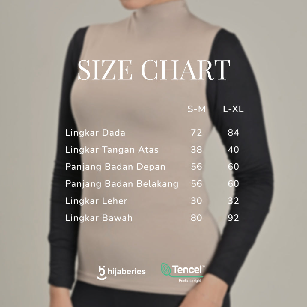 Hijaberies - Inner Top Sleeveles Tencel Reguler & Plus Size (Kaos Manset Spandex Micro Modal Tencel)