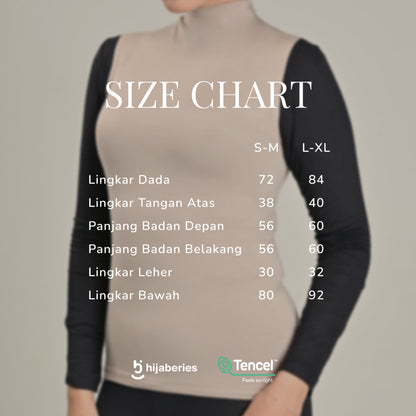 Hijaberies - Inner Top Sleeveles Tencel Reguler & Plus Size (Kaos Manset Spandex Micro Modal Tencel)