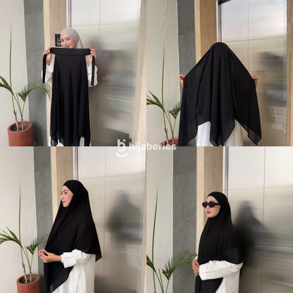 Hijaberies - Khimar Bandana Syar'i (Jilbab Syar'i Instant bahan Ceruty ukuran 140x140cm)