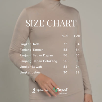 Hijaberies - Inner Top Longsleeve Tencel Reguler & Plus Size (Kaos Manset Spandex Micro Modal Tencel)