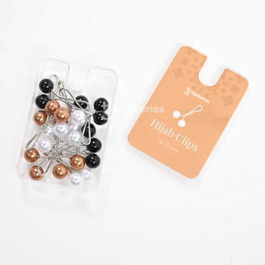Hijaberies - Klip Hijab Turki (Klip Hijab Turky Mutiara isi 12 PCS)