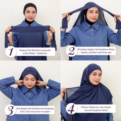 Hijaberies - Khimar Bandana (Khiban Double Layer Ukuran 120x120 cm)