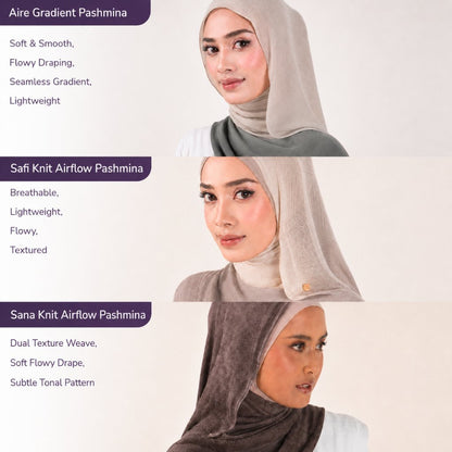 Hijaberies - Sana Knit Airflow Pashmina (Pashmina Motif Knit Airflow Anti Gerah)