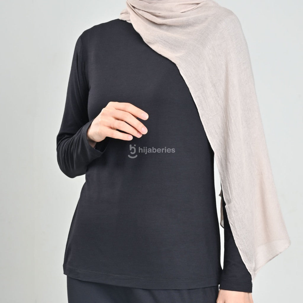 Hijaberies - Inner Top Longsleeve Tencel Reguler & Plus Size (Kaos Manset Spandex Micro Modal Tencel)
