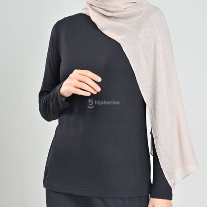 Hijaberies - Inner Top Longsleeve Tencel Reguler & Plus Size (Kaos Manset Spandex Micro Modal Tencel)