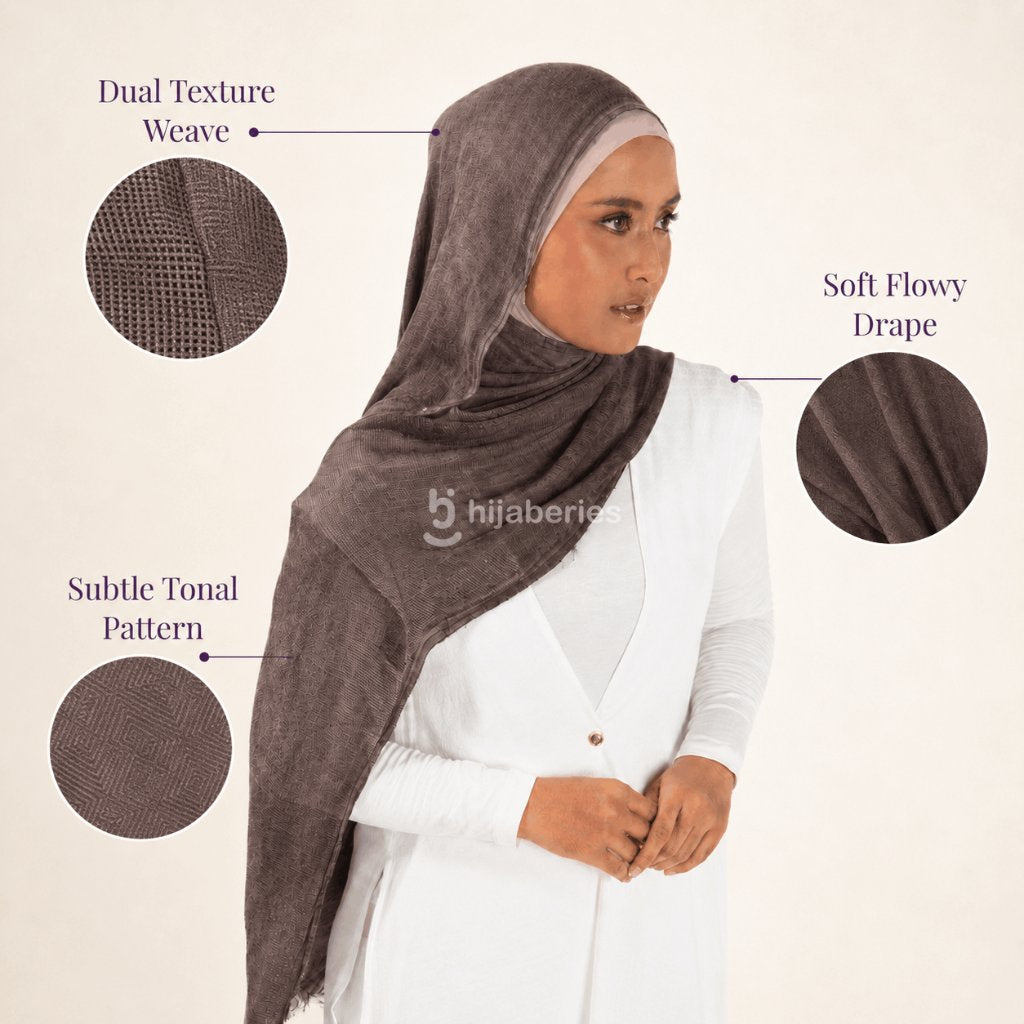Hijaberies - Sana Knit Airflow Pashmina (Pashmina Motif Knit Airflow Anti Gerah)
