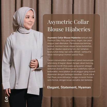Hijaberies - Asymetric Collar Blouse (Blouse Asimetris Wanita bahan Poly Premium | Cocok Untuk Acara Formal/Kondangan/Raya)