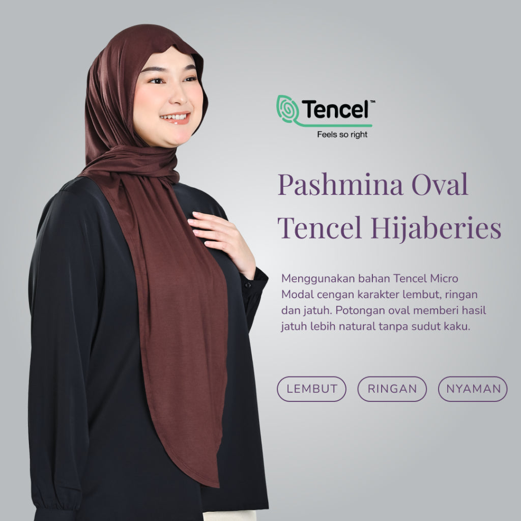 Hijaberies - Pashmina Oval Tencel (Pashmina Oval Bahan Micro Modal Tencel)