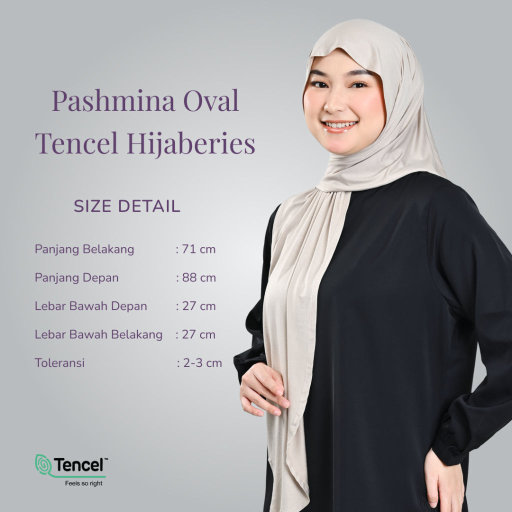 Hijaberies - Pashmina Oval Tencel (Pashmina Oval Bahan Micro Modal Tencel)