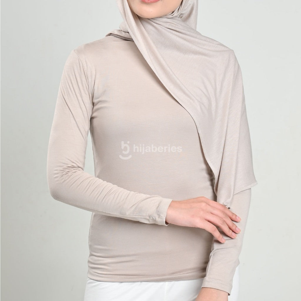 Hijaberies - Inner Top Longsleeve Tencel Reguler & Plus Size (Kaos Manset Spandex Micro Modal Tencel)