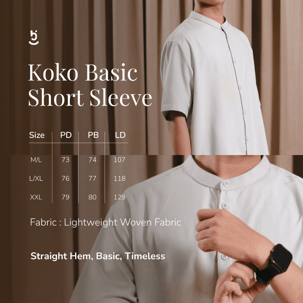 Hijaberies Raya - Koko Basic Short Sleeve (Baju Koko Pria Simpel Lengan Pendek)