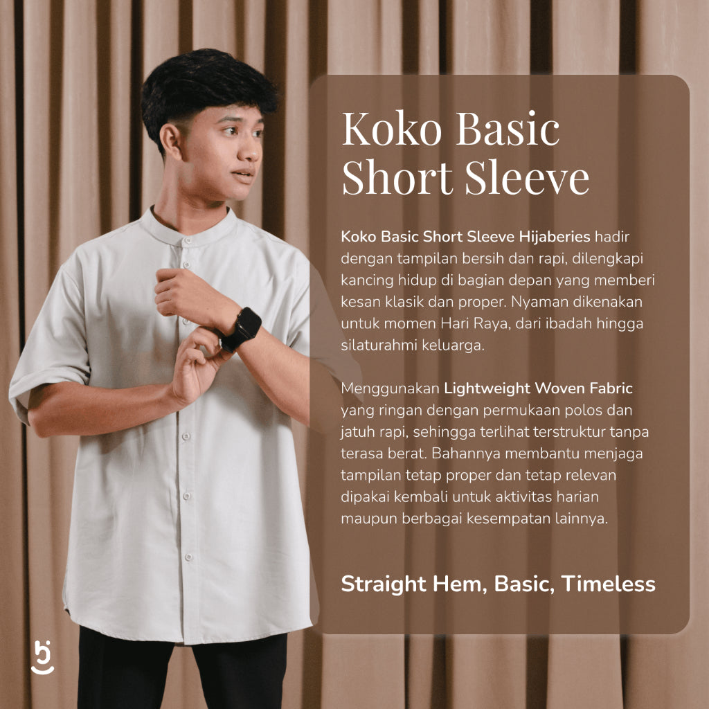 Hijaberies Raya - Koko Basic Short Sleeve (Baju Koko Pria Simpel Lengan Pendek)