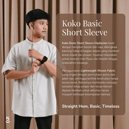 Hijaberies Raya - Koko Basic Short Sleeve (Baju Koko Pria Simpel Lengan Pendek)