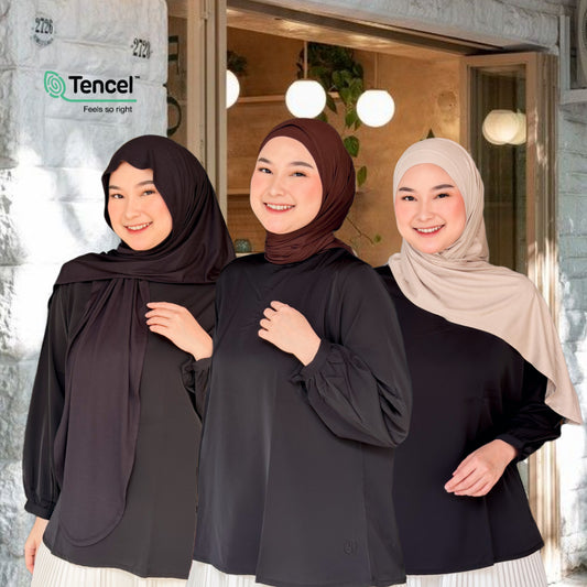 Hijaberies - Pashmina Oval Instan Tencel 3in1  (Pashmina Oval Instan 3in1 Bahan Micro Modal Tencel)