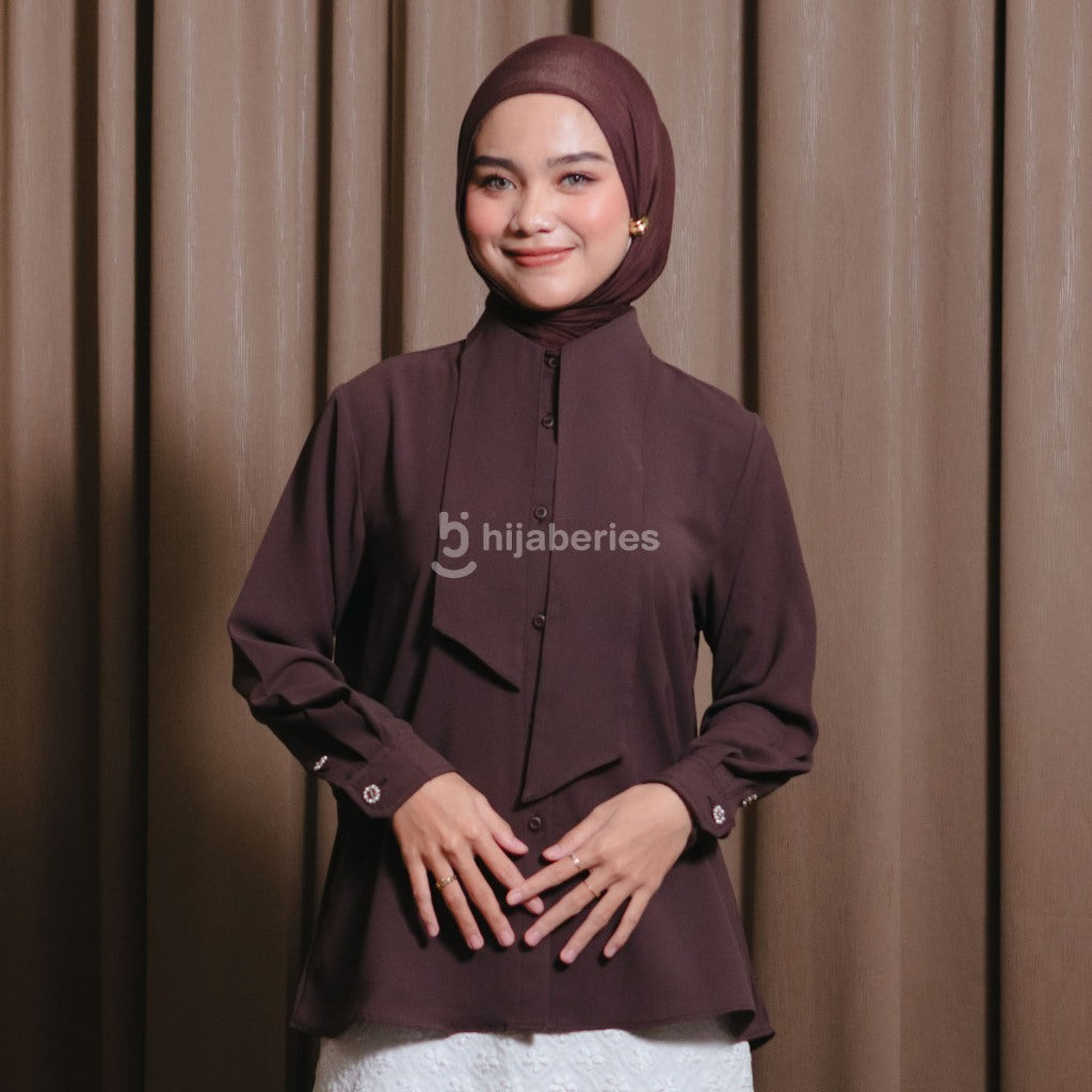 Hijaberies - Tulip Sleeve  Shirt (Blouse Wanita bahan Premium Poly | Cocok Untuk Acara Formal/Kondangan/Raya)