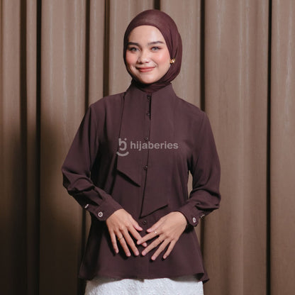 Hijaberies - Tulip Sleeve  Shirt (Blouse Wanita bahan Premium Poly | Cocok Untuk Acara Formal/Kondangan/Raya)