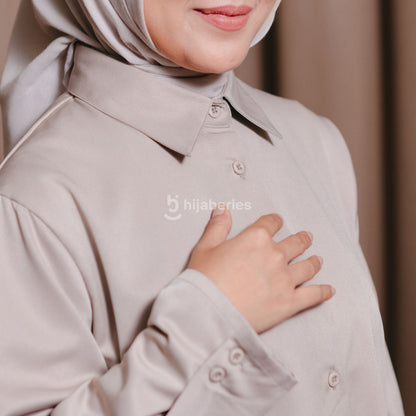 Hijaberies - Pleated Shirt (Blouse Lengan Panjang Wanita | Cocok Untuk Acara Formal/Kondangan/Raya)