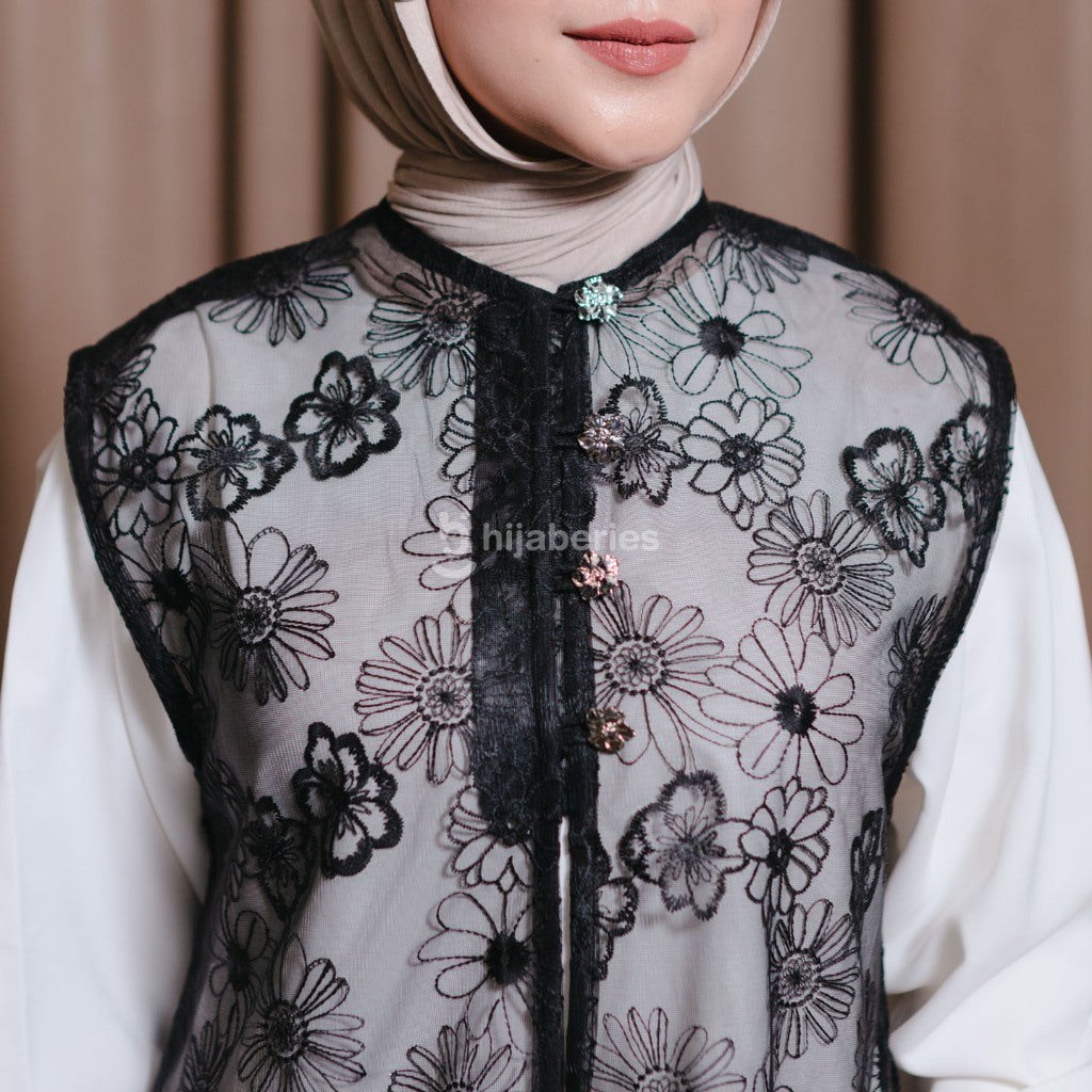 Hijaberies - Chantily Long Vest (Vest Brukat Wanita |  Cocok Untuk Acara Formal/Kondangan/Raya)