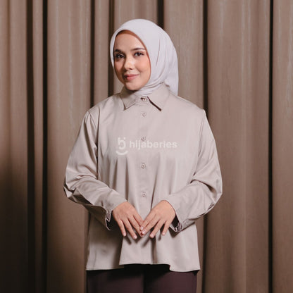 Hijaberies - Pleated Shirt (Blouse Lengan Panjang Wanita | Cocok Untuk Acara Formal/Kondangan/Raya)